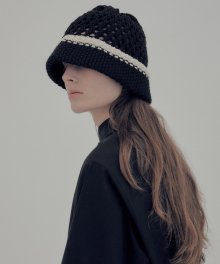 Honeycomb knit Hat [Black]