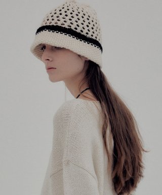 문선(MOONSUN) Honeycomb knit Hat [Cream]