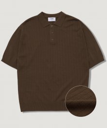 펀칭 카라 하프 니트 (BROWN)