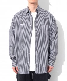 WA Stripe Oversize Shirt (Black)