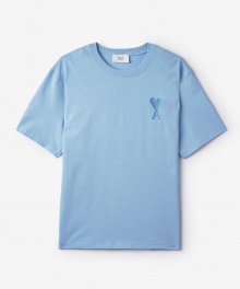 공용 톤온톤 하트 로고 반소매 티셔츠 - 블루 / UTS002726450