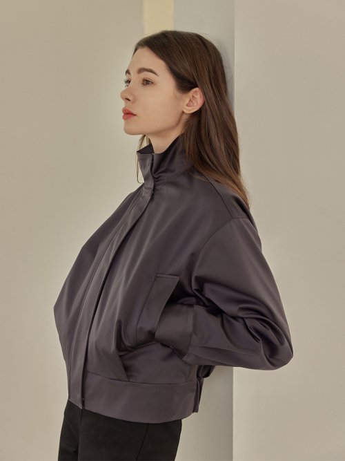 Embo high neck bomber jumper_CHARCOAL