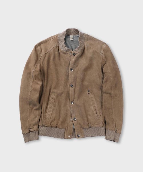 Замшевый бомбер [Beige]