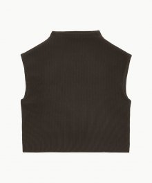 MOCK NECK RIB KNIT TOP_BROWN