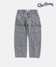 Double Knee Denim Pants (Cone Denim®) Washed Grey