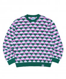 WAVE PATTERN COLOR KNIT PINK