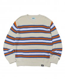 STRIPE COLOR BLOCK KNIT IVORY