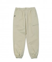 COTTON SPAN JOGGER PANTS BEIGE