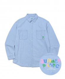 GRAPHIC DENIM SHIRT LIGHT BLUE