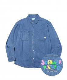 GRAPHIC DENIM SHIRT BLUE