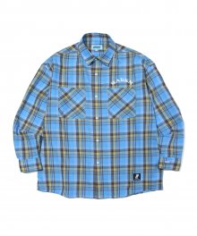 ARTWORK PRINT CHECK SHIRTS BLUE