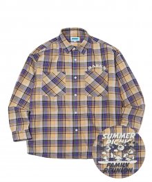 ARTWORK PRINT CHECK SHIRTS YELLOW