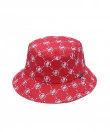 MONO SYMBOL BUCKET HAT RED