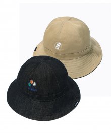 REVERSIBLE BUCKETHAT BLACK