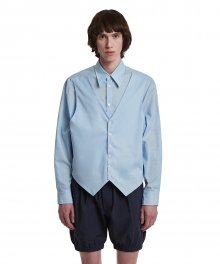 Vest Layered Shirt_Sky Blue