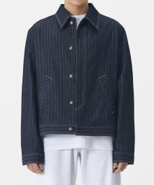 RAW STRIPE DENIM JACKET INDIGO