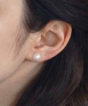하스(HAS) BF028 Half-moon flower pearl earrings