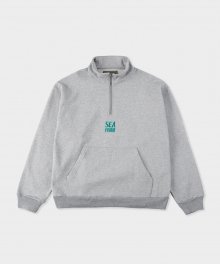 FCMM x WIND AND SEA Half-zip Sweatshirt - Melange Grey
