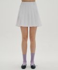 [23SS clove] Logo Pleated Skirt (White)