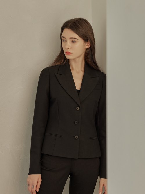 Emery line three button jacket_BLACK