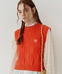 로씨로씨(ROCCI ROCCI) Rose Jacquard Knit Vest [ORANGE]