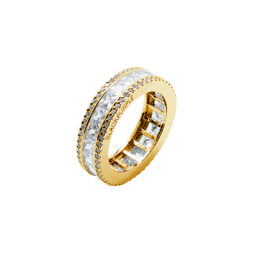 AAA diamond crystal three-line ring