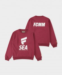 FCMM x WIND AND SEA Sweat Shrit - Wine Red
