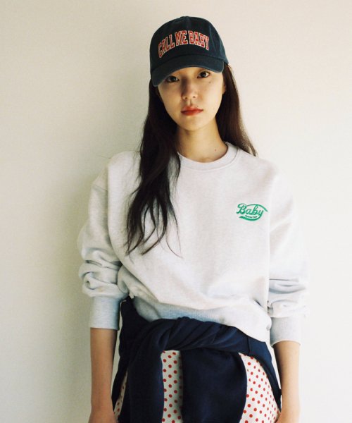 call me baby】Baby University Logo Cropped Sweatshirt (Call Me