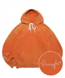 OVERDYED LOGO HOODIE ORANGE