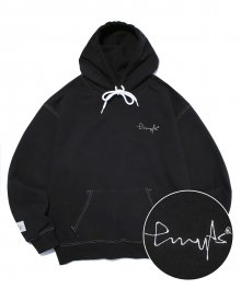 OVERDYED LOGO HOODIE BLACK