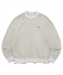 OVERDYED CABLE KNIT BEIGE
