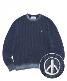 OVERDYED CABLE KNIT NAVY