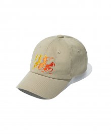 Flame Bear Ball Cap_Wood Grey