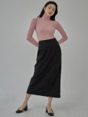 로르인(L'ORIN) Slit long skirt - Black