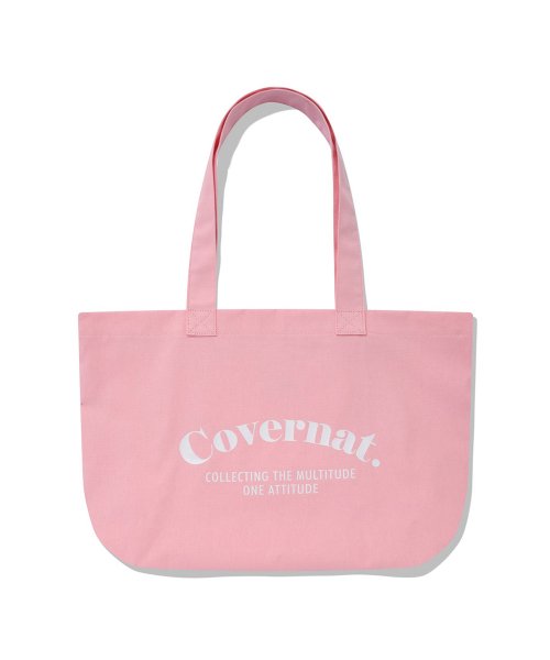 MUSINSA公式 | COVERNAT Fresh Serif Logo Canvas Bag Pink