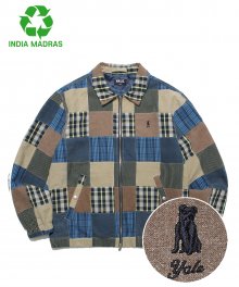 (LIMITED INDIA MADRAS) PATCH WORK BLOUSON NAVY