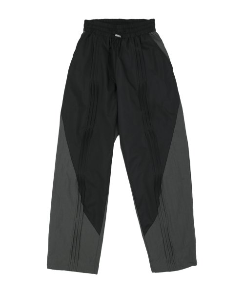 MUSINSA | OJOS Wavy Windbreaker Pants / Black