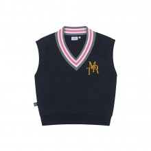 Collar Point V-Neck Vest_Navy