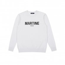 Basic Logo Point Round Knit_White (Men)