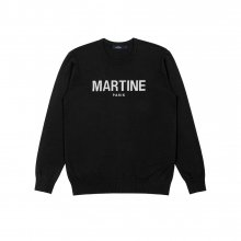 Basic Logo Point Round Knit_Black (Men)