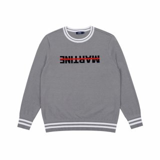 마틴골프(MARTINE GOLF) Reverse Logo Round Knit_Dark Grey (Men) 상품 이미지