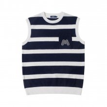 Terry Stripe Knit Vest_Navy (Men)