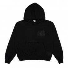 BOUCLE EMBROIDERY PATCH HOODIE BLACK