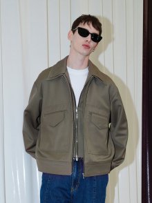 DOUBLE-COLLAR BLOUSON Brown