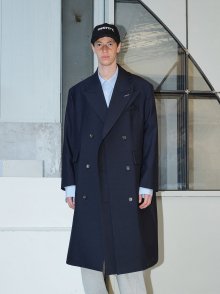 DOUBLE-LAPEL TAILOR COAT Dark Navy