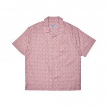 A LOGO MONOGRAM PATTERN OPEN COLLAR SHIRT PINK