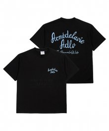 SCRIPT LOGO EMBROIDERY SHORT SLEEVE T-SHIRT BLACK