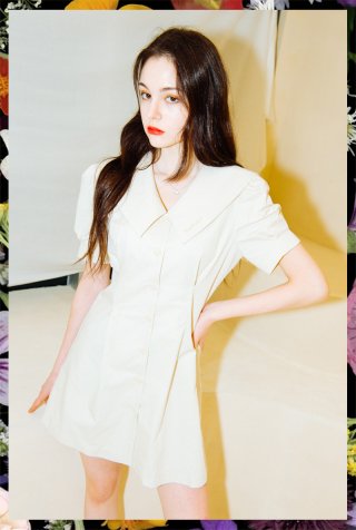 하트클럽(HEART CLUB) HEART 23 빅 카라 드레스 _ 아이보리