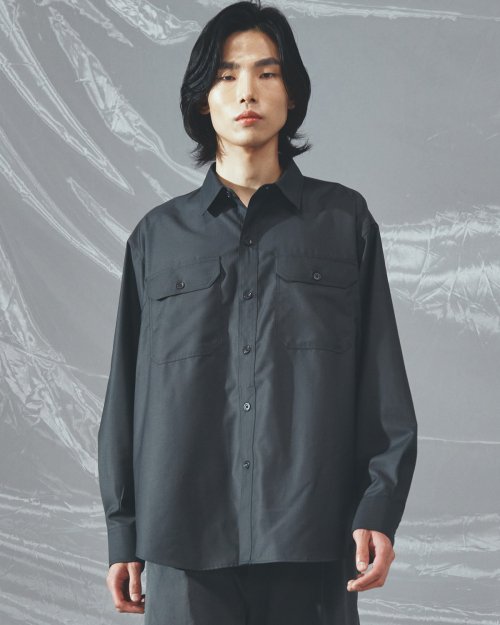 MUSINSA | NODE ARCHIVE Officer Shirt (Charcoal)