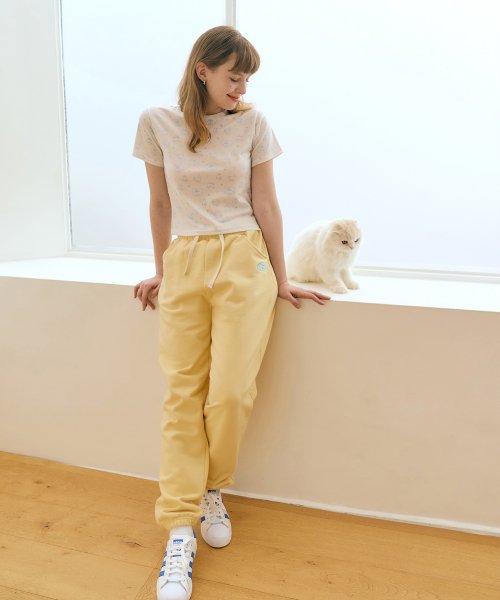 Pastel yellow online sweatpants